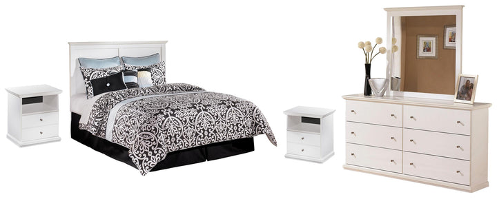 ASHLEY FURNITURE PKG002734 Queen/full Panel Headboard With Mirrored Dresser and 2 Nightstands