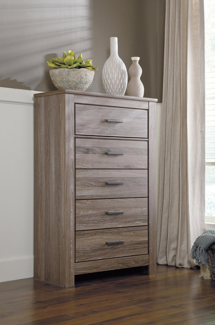 ASHLEY FURNITURE PKG003957 Full Panel Headboard With Mirrored Dresser, Chest and 2 Nightstands