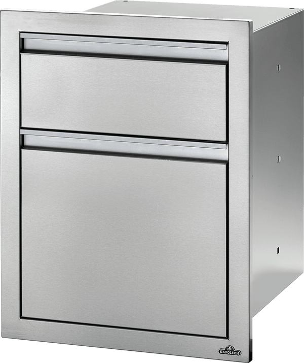 NAPOLEON BBQ BI18242DR 18" X 24" Double Drawer: Large and Standard Large and Standard , Stainless Steel
