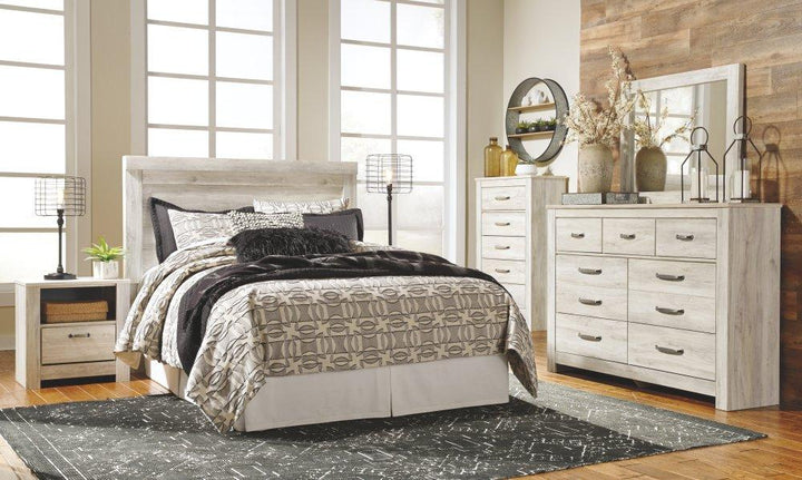 ASHLEY FURNITURE PKG004644 Queen Panel Headboard With Mirrored Dresser, Chest and 2 Nightstands