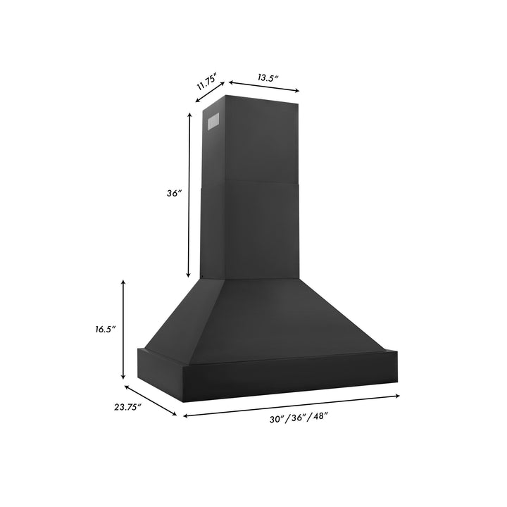 ZLINE KITCHEN AND BATH BS655N30 ZLINE Black Stainless Steel Wall Mount Range Hood Size: 30 Inch