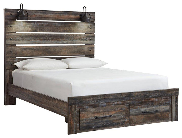 ASHLEY FURNITURE PKG003253 Queen Panel Bed With 2 Storage Drawers With Mirrored Dresser