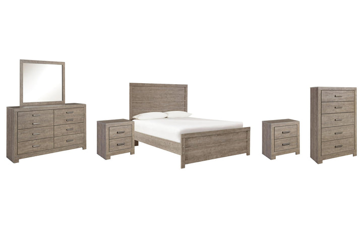 ASHLEY FURNITURE PKG002426 Full Panel Bed With Mirrored Dresser, Chest and 2 Nightstands