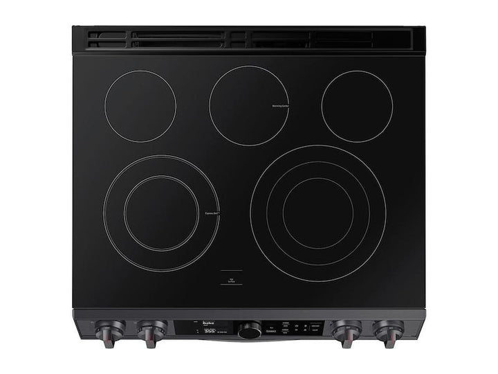 SAMSUNG NE63T8751SG 6.3 cu ft. Smart Slide-in Electric Range with Smart Dial, Air Fry, & Flex Duo TM in Black Stainless Steel