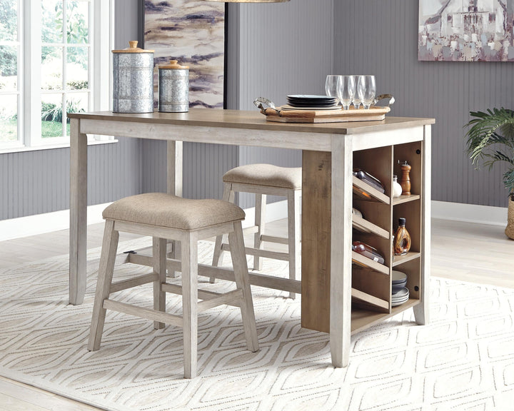 ASHLEY FURNITURE PKG001972 Counter Height Dining Table and 2 Barstools