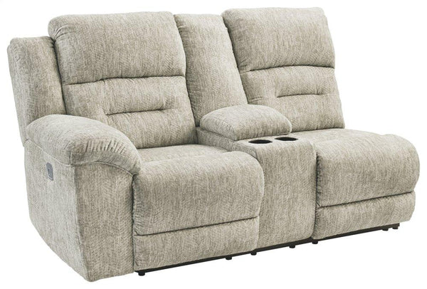 ASHLEY FURNITURE 5180201 Family Den Left-arm Facing Power Reclining Loveseat With Console