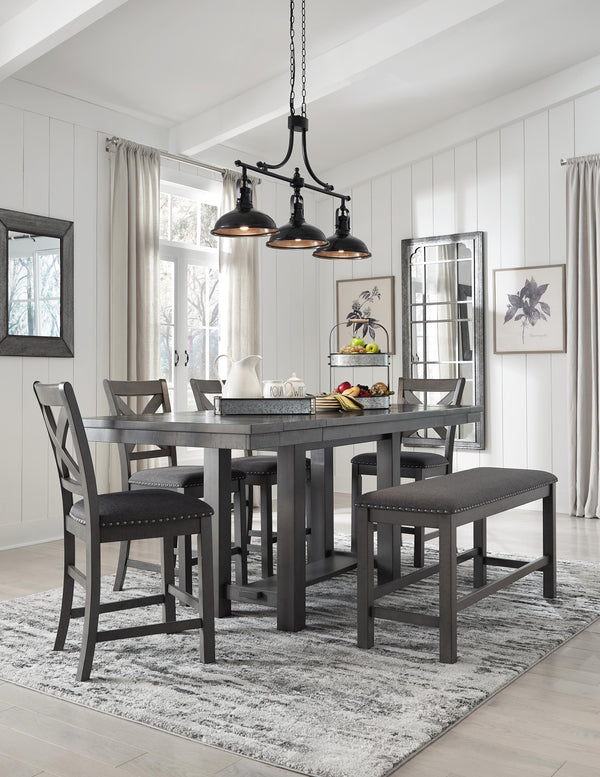 ASHLEY FURNITURE PKG010494 Counter Height Dining Table and 4 Barstools and Bench