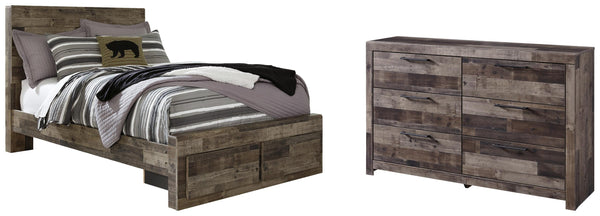 ASHLEY FURNITURE PKG003287 Full Panel Bed With 2 Storage Drawers With Dresser