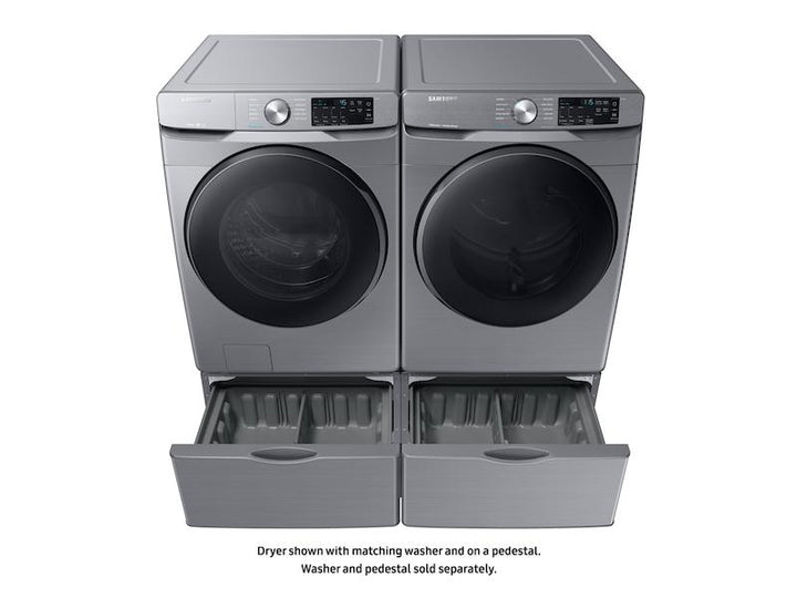 SAMSUNG DVE45R6100P 7.5 cu. ft. Electric Dryer with Steam Sanitize+ in Platinum