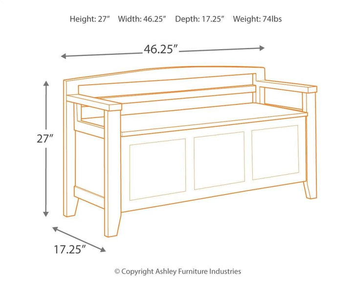 ASHLEY FURNITURE A4000058 Charvanna Storage Bench