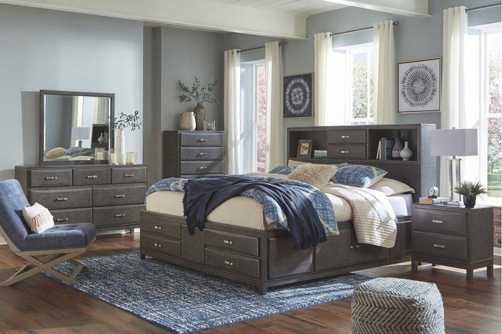 ASHLEY FURNITURE PKG005261 Queen Storage Bed With 8 Storage Drawers With Mirrored Dresser