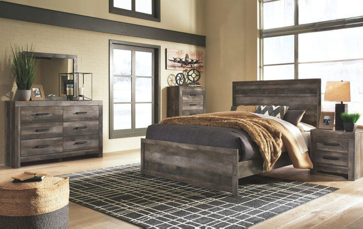 ASHLEY FURNITURE PKG005406 Queen Panel Bed With Mirrored Dresser, Chest and Nightstand