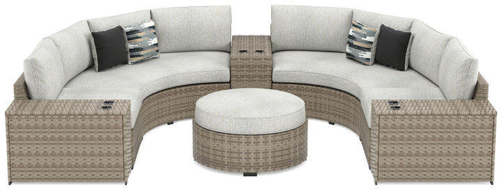 ASHLEY FURNITURE P458P5 Calworth 7-piece Outdoor Sectional With Ottoman