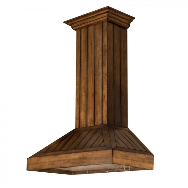 ZLINE KITCHEN AND BATH KPLL36 ZLINE Wooden Wall Mount Range Hood In Rustic Light Finish - Includes Motor Size: 36 Inch