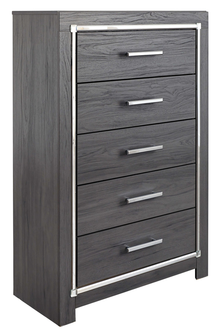 ASHLEY FURNITURE PKG003584 Queen Panel Bed With 2 Storage Drawers With Mirrored Dresser and 2 Nightstands