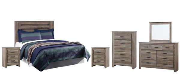 ASHLEY FURNITURE PKG003963 Queen/full Panel Headboard With Mirrored Dresser, Chest and 2 Nightstands