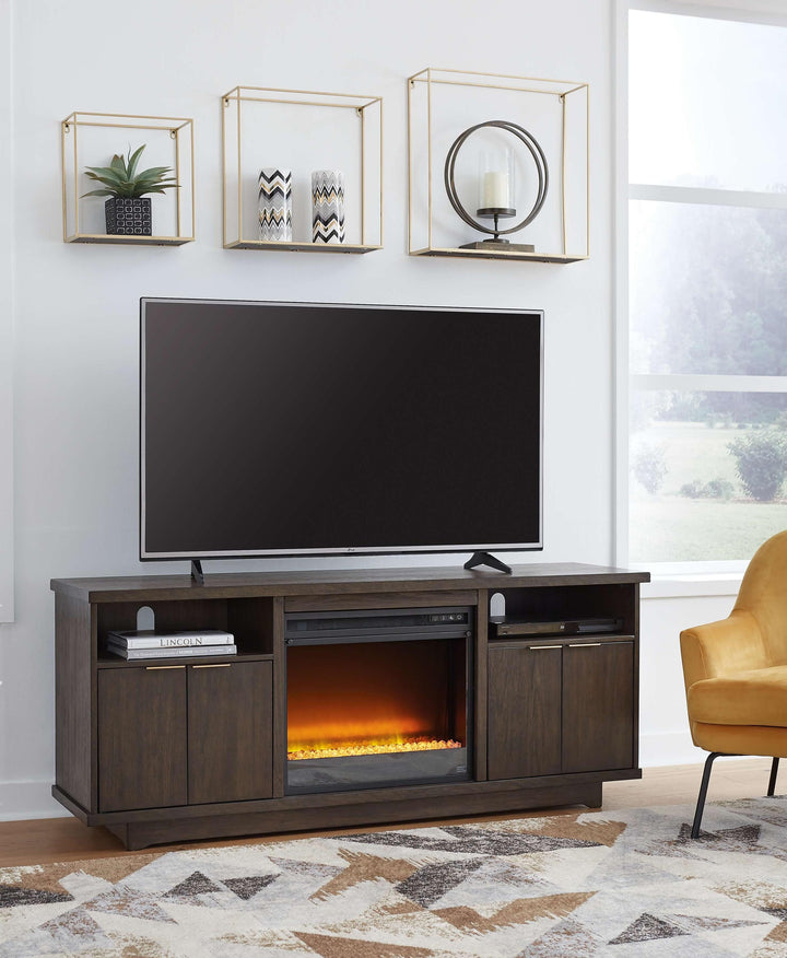 ASHLEY FURNITURE W955W1 Brazburn 66" TV Stand With Electric Fireplace