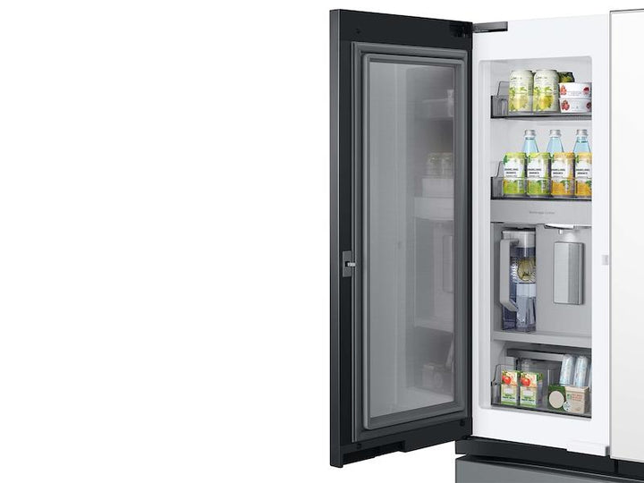 SAMSUNG RF24BB69006MAA Bespoke 3-Door French Door Refrigerator 24 cu. ft. - with Top Left and Family Hub TM Panel in White Glass - and Matte Grey Glass Bottom Door Panel