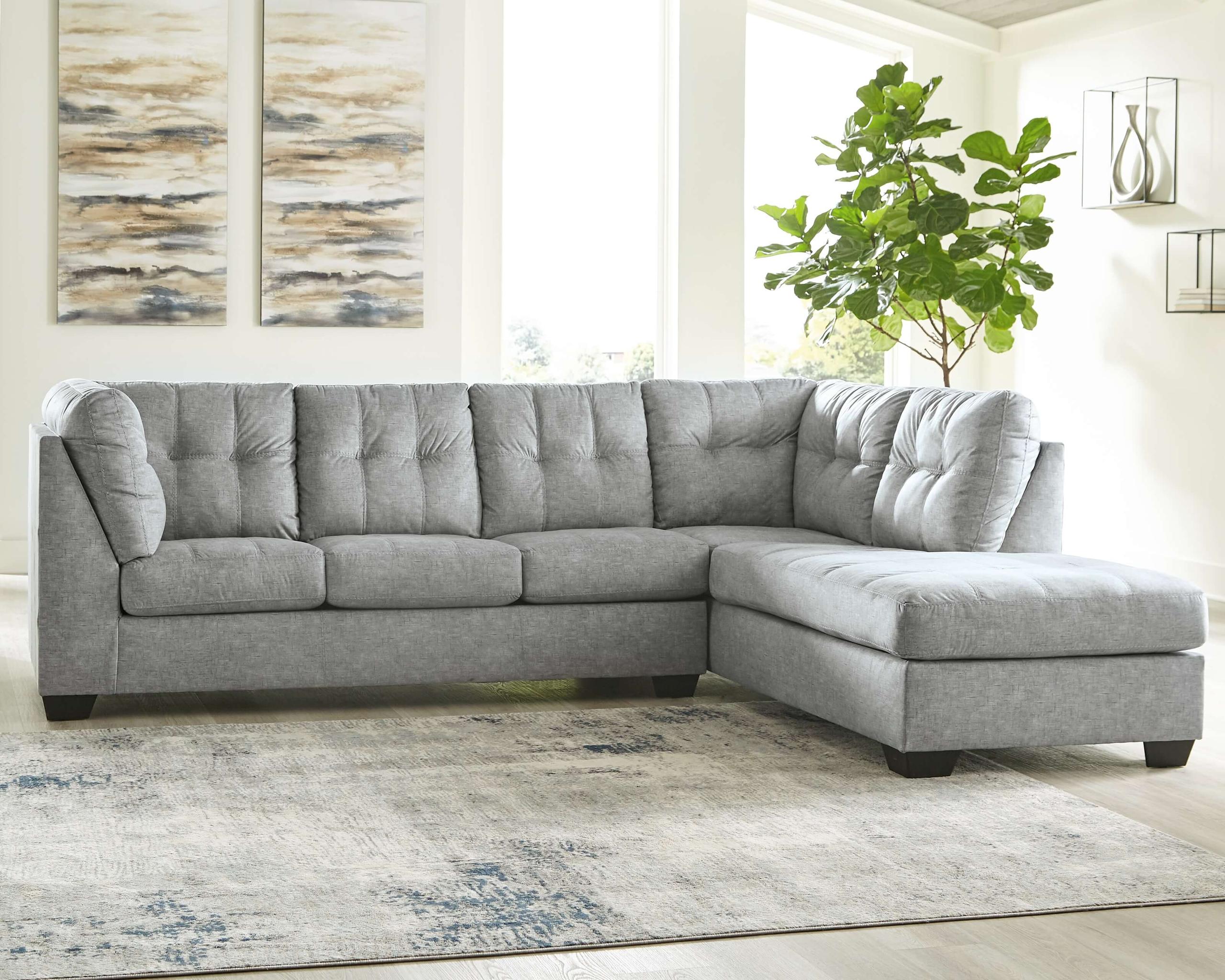ASHLEY FURNITURE 80804S4 Falkirk 2-piece Sectional With Chaise and Sleeper