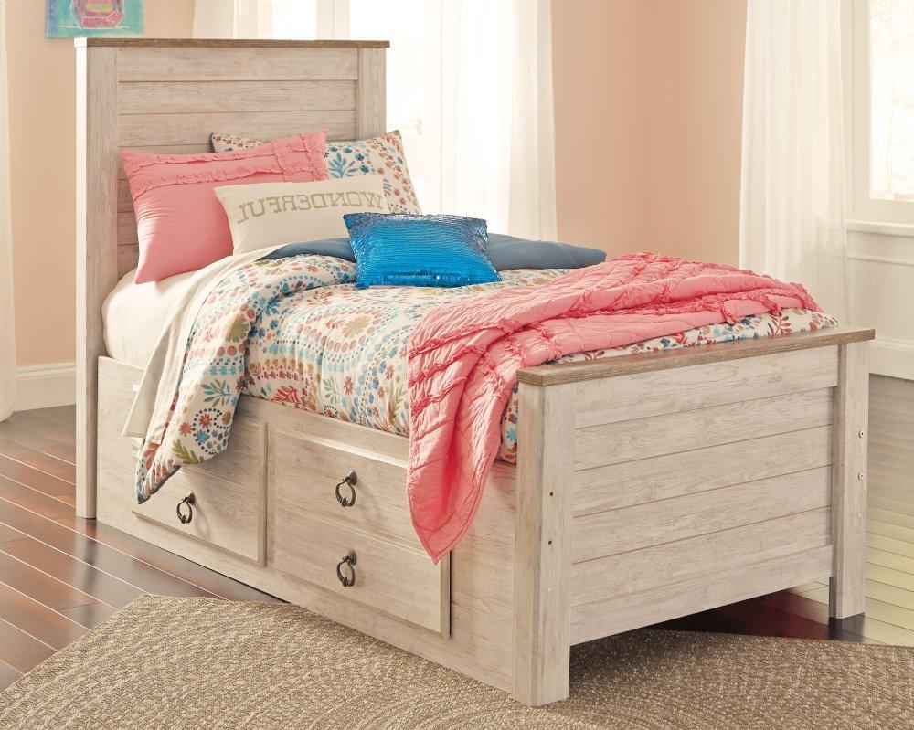 ASHLEY FURNITURE B267B21 Willowton Twin Panel Bed With 2 Storage Drawers