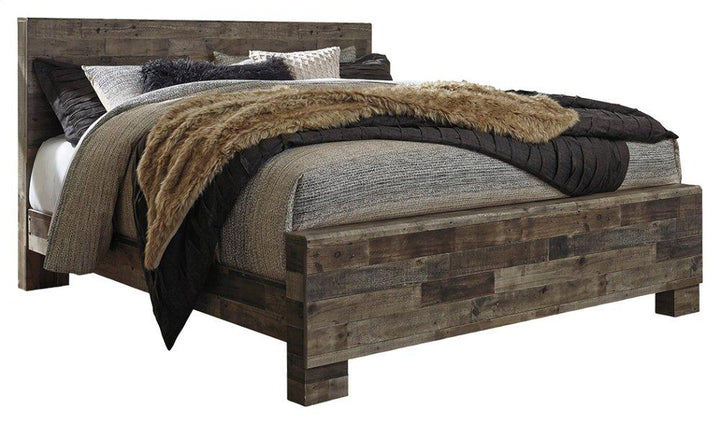 ASHLEY FURNITURE PKG003394 King Panel Bed With Mirrored Dresser and 2 Nightstands