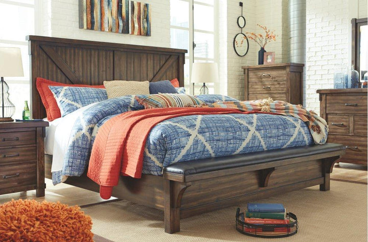 ASHLEY FURNITURE B718B7 Lakeleigh Queen Panel Bed With Upholstered Bench