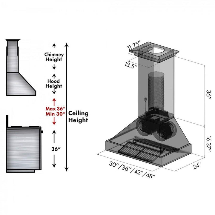 ZLINE KITCHEN AND BATH 655CSSSS36 ZLINE Designer Series Wall Mount Range Hood Size: 36 inch