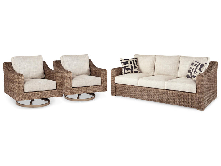 ASHLEY FURNITURE PKG014577 Outdoor Sofa With 2 Lounge Chairs