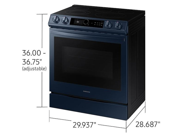 SAMSUNG NE63A8711QN Bespoke Smart Slide-in Electric Range 6.3 cu. ft. with Smart Dial & Air Fry in Navy Steel