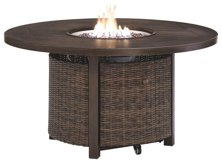 ASHLEY FURNITURE PKG014439 Outdoor Fire Pit Table and 4 Chairs