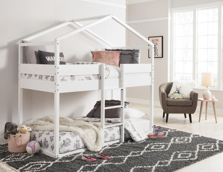 ASHLEY FURNITURE B082B2 Flannibrook Twin Over Twin House Loft Bed