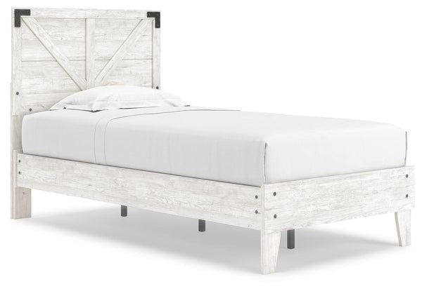 ASHLEY FURNITURE EB4121B3 Shawburn Twin Crossbuck Panel Platform Bed