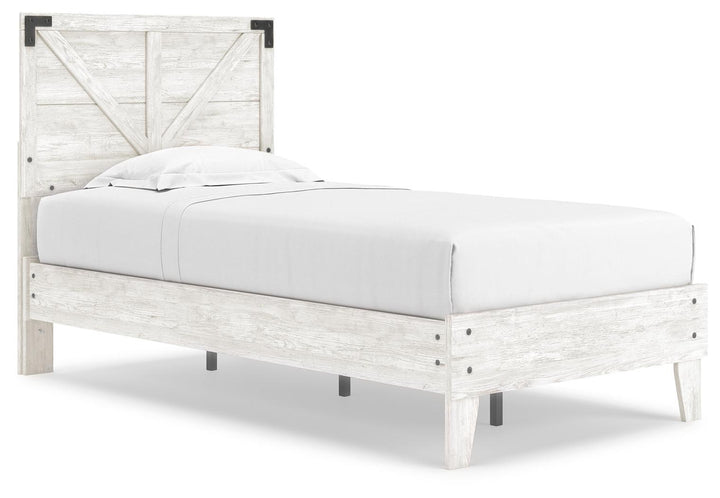 ASHLEY FURNITURE EB4121B3 Shawburn Twin Crossbuck Panel Platform Bed