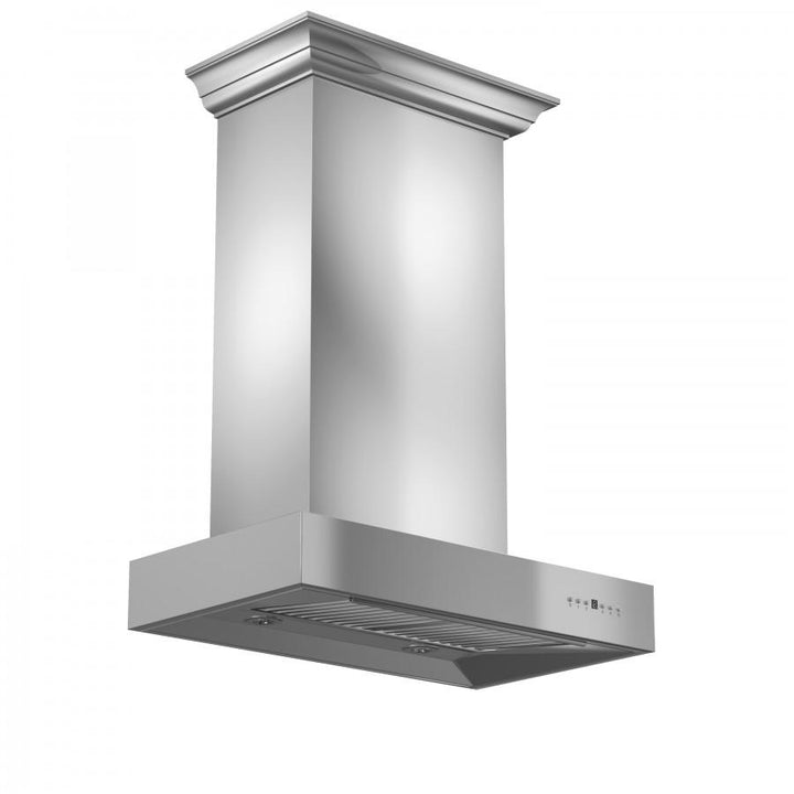 ZLINE KITCHEN AND BATH KECOMCRN30 ZLINE 30" Professional Wall Mount Range Hood In Stainless Steel With Crown Molding