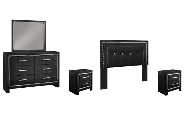 ASHLEY FURNITURE PKG002803 Queen/full Upholstered Panel Headboard With Mirrored Dresser and 2 Nightstands