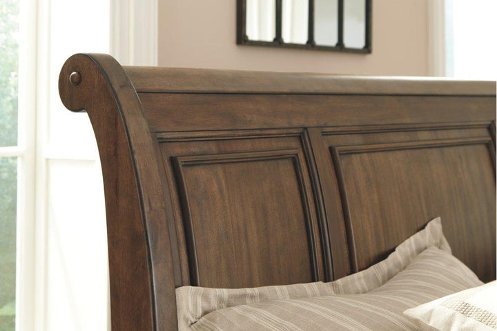 ASHLEY FURNITURE PKG006381 California King Sleigh Bed With 2 Storage Drawers With Dresser