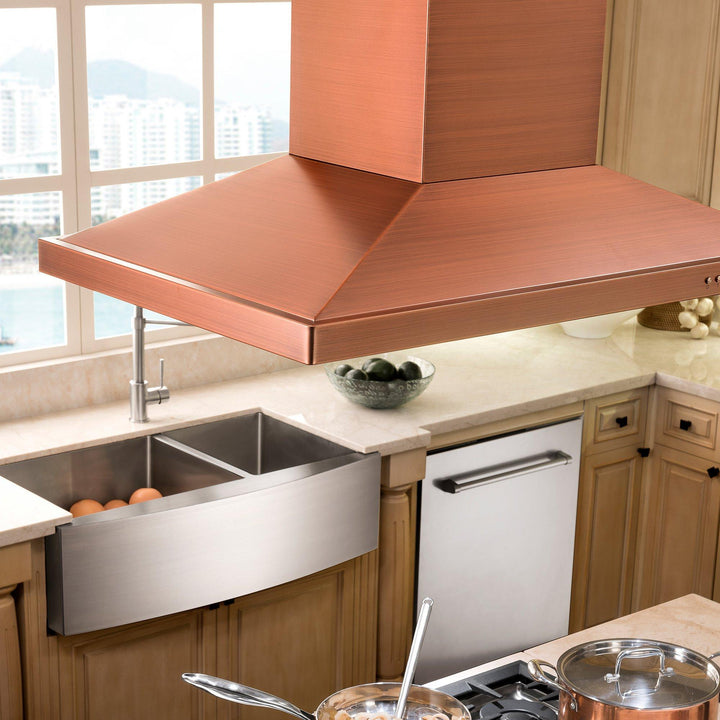 ZLINE KITCHEN AND BATH 8KL3IC36 ZLINE 36" Designer Series Copper Island Mount Range Hood