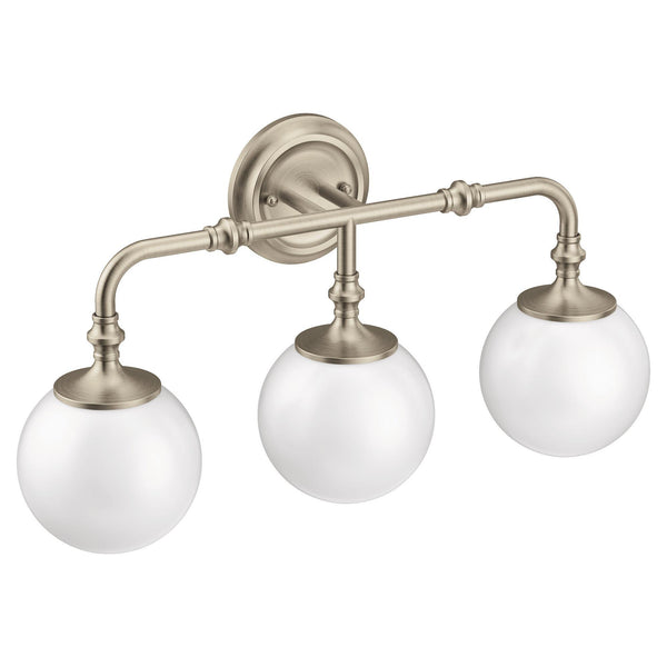 MOEN YB0563BN Colinet Brushed nickel three globe bath light