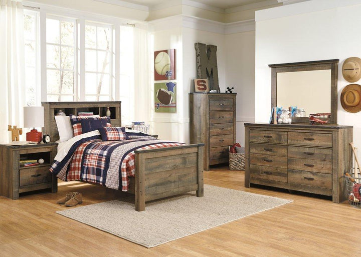 ASHLEY FURNITURE PKG005171 Twin Bookcase Bed With Mirrored Dresser