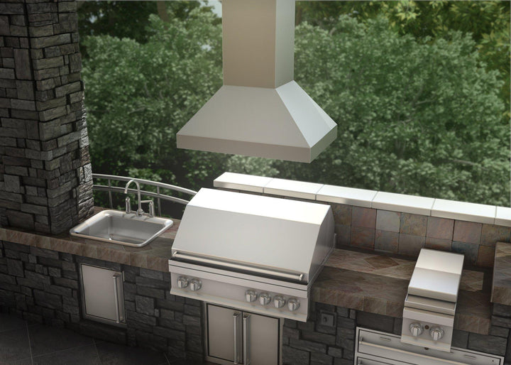 ZLINE KITCHEN AND BATH 597I30436 ZLINE Ducted Island Mount Range Hood in Outdoor Approved Stainless Steel Size: 36 Inch