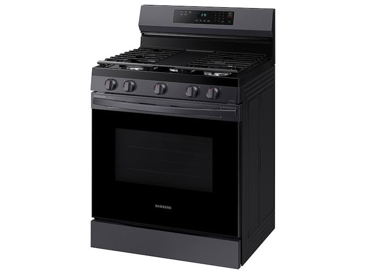 SAMSUNG NX60A6311SG 6.0 cu. ft. Smart Freestanding Gas Range with 18K BTU Dual Power Burner & Self Clean in Black Stainless Steel