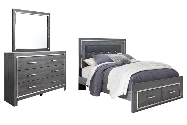 ASHLEY FURNITURE PKG003583 Queen Panel Bed With 2 Storage Drawers With Mirrored Dresser
