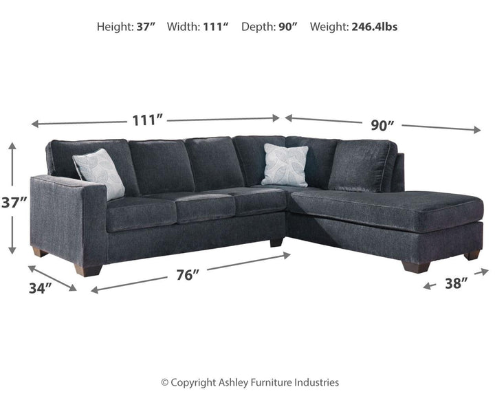 ASHLEY FURNITURE 87213S3 Altari 2-piece Sleeper Sectional With Chaise