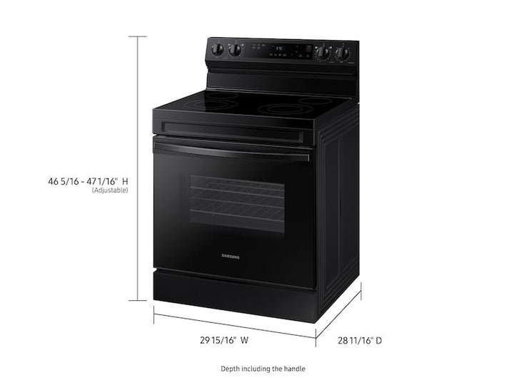 SAMSUNG NE63A6111SB 6.3 cu. ft. Smart Freestanding Electric Range with Steam Clean in Black