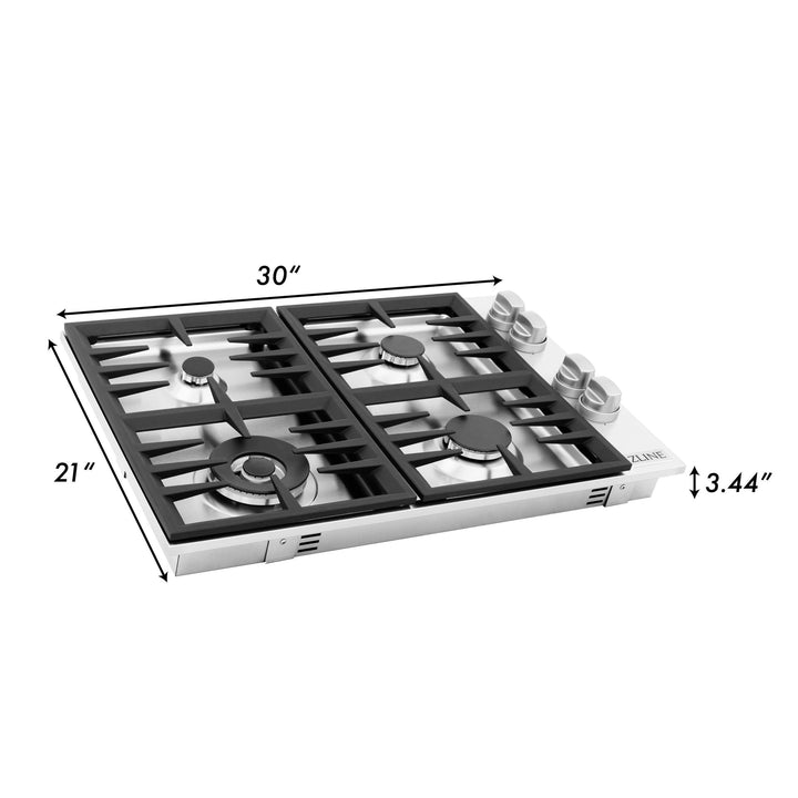 ZLINE KITCHEN AND BATH RC30 ZLINE 30" Drop-in Gas Stovetop with 4 Gas burners Finish: Stainless Steel