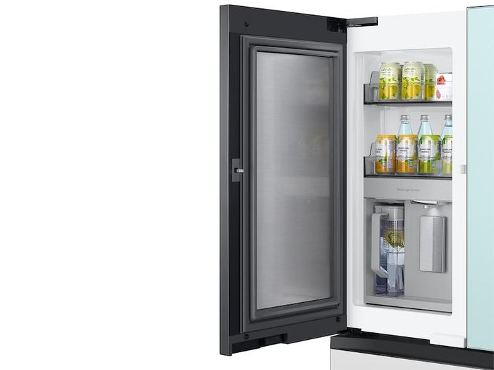 SAMSUNG RF23BB86004MAA Bespoke 4-Door French Door Refrigerator 23 cu. ft. with Beverage Center TM in Morning Blue Glass Top Panels and White Glass Middle and Bottom Panels