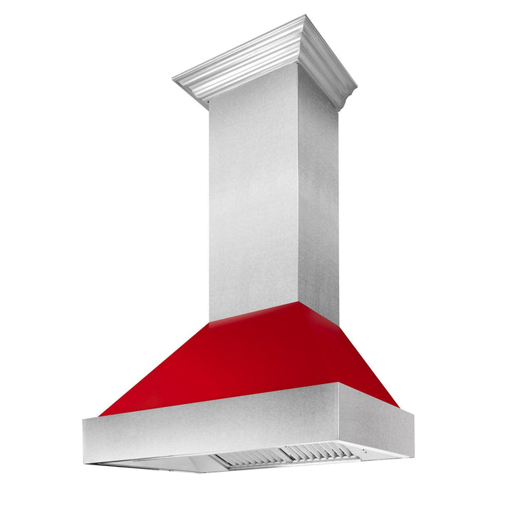 ZLINE KITCHEN AND BATH 8654RG30 ZLINE Ducted ZLINE DuraSnow Stainless Steel R Range Hood with Red Gloss Shell Size: 30 Inch