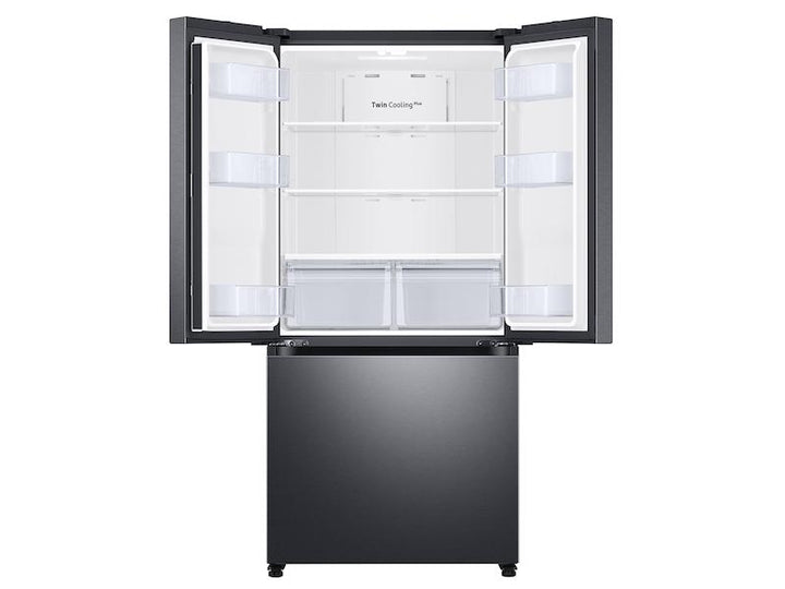 SAMSUNG RF18A5101SG 18 cu. ft. Smart Counter Depth 3-Door French Door Refrigerator in Black Stainless Steel