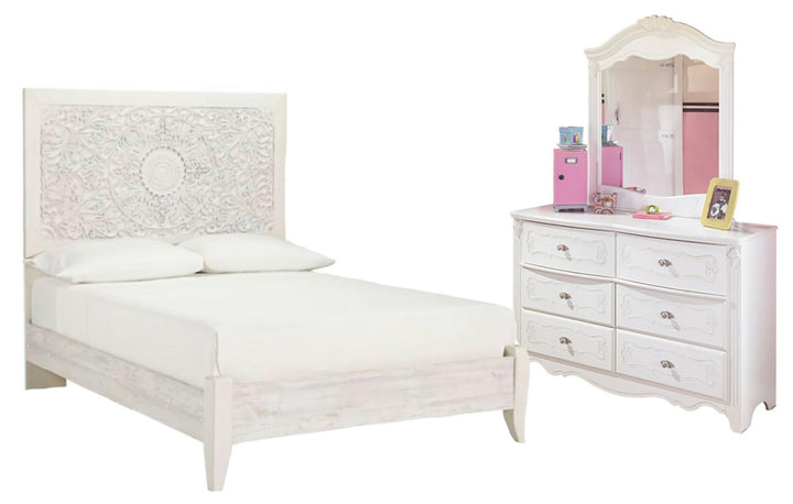 ASHLEY FURNITURE PKG002875 Full Panel Headboard With Mirrored Dresser