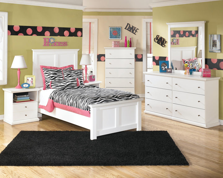 ASHLEY FURNITURE PKG002792 Twin Panel Bed With Mirrored Dresser and Chest